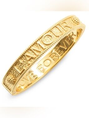 Capucine De Wulf L'Amour Toujour Hinged Gold Bangle